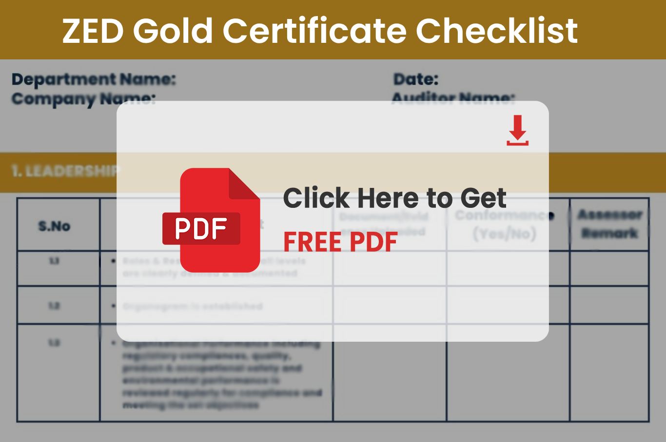 zed Gold certification checklist 